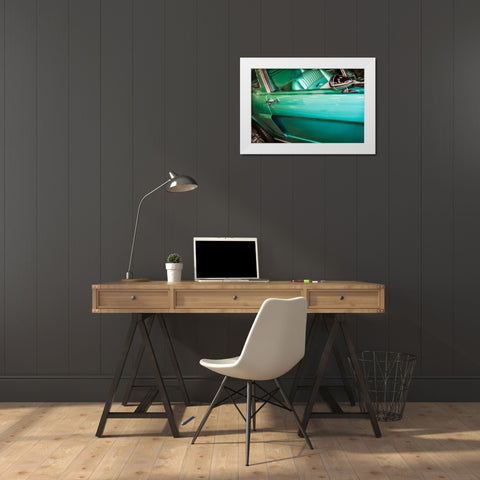 Mighty Mustang II White Modern Wood Framed Art Print by Hausenflock, Alan