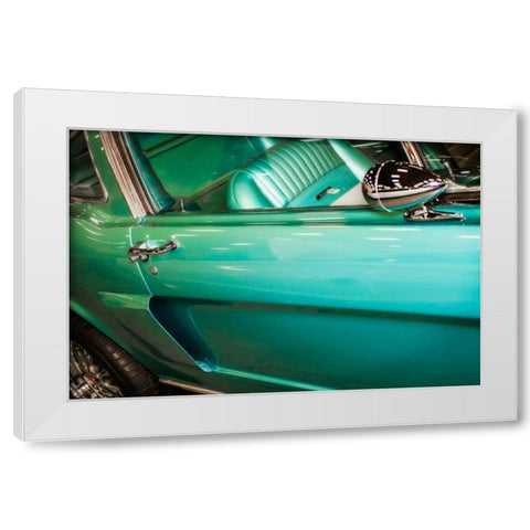 Mighty Mustang II White Modern Wood Framed Art Print by Hausenflock, Alan