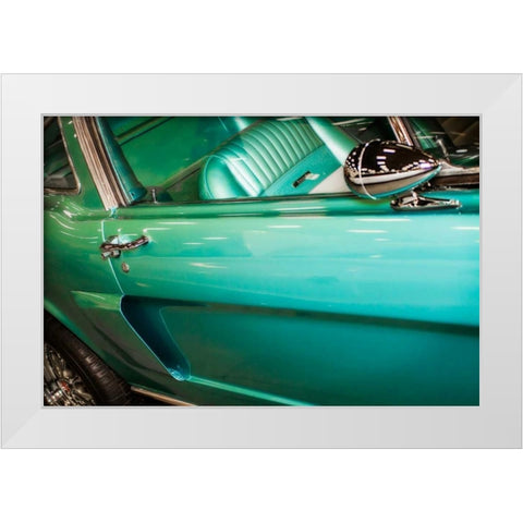 Mighty Mustang II White Modern Wood Framed Art Print by Hausenflock, Alan