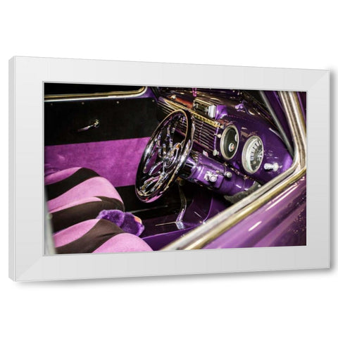Purple Flamer III White Modern Wood Framed Art Print by Hausenflock, Alan