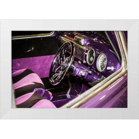 Purple Flamer III White Modern Wood Framed Art Print by Hausenflock, Alan