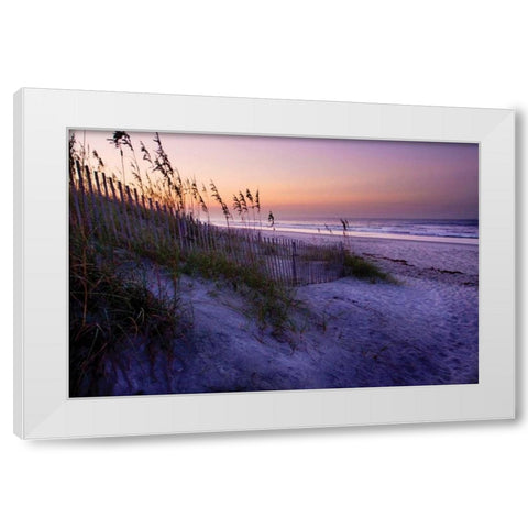 Lavender Beach I White Modern Wood Framed Art Print by Hausenflock, Alan
