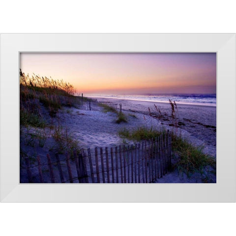Lavender Beach II White Modern Wood Framed Art Print by Hausenflock, Alan