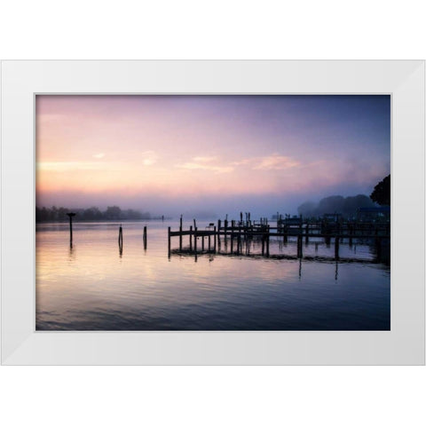 Neale Sound Sunrise III White Modern Wood Framed Art Print by Hausenflock, Alan