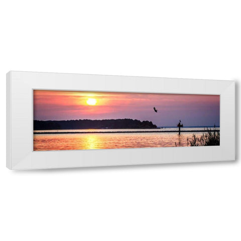 Potomac Sunset II White Modern Wood Framed Art Print by Hausenflock, Alan