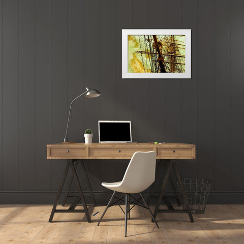 Tall Ship II White Modern Wood Framed Art Print by Hausenflock, Alan