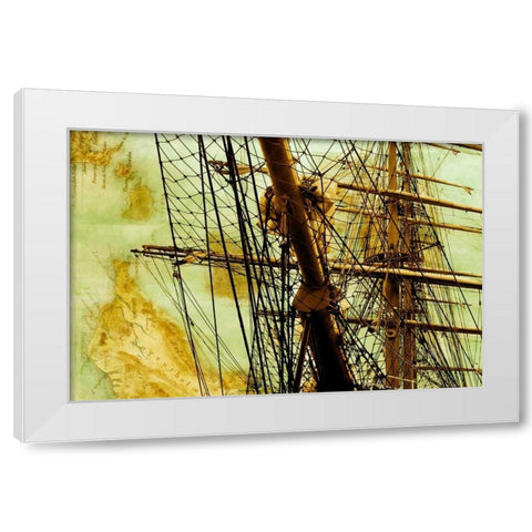 Tall Ship II White Modern Wood Framed Art Print by Hausenflock, Alan