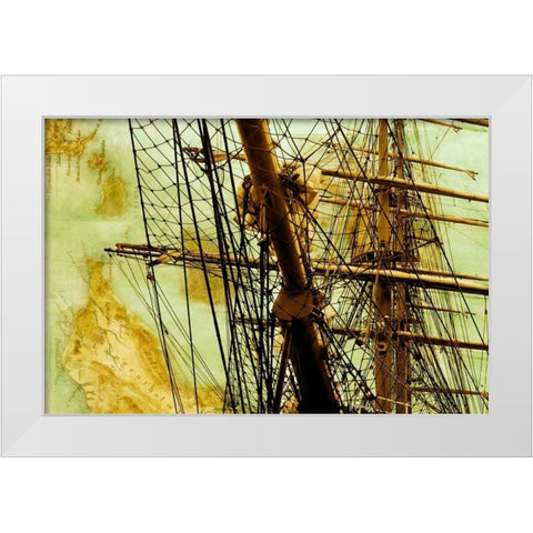 Tall Ship II White Modern Wood Framed Art Print by Hausenflock, Alan