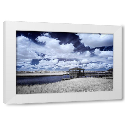 River in the Marsh II White Modern Wood Framed Art Print by Hausenflock, Alan