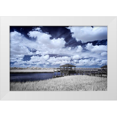 River in the Marsh II White Modern Wood Framed Art Print by Hausenflock, Alan