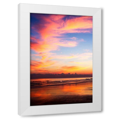 Red Sunrise I White Modern Wood Framed Art Print by Hausenflock, Alan