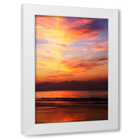 Red Sunrise II White Modern Wood Framed Art Print by Hausenflock, Alan