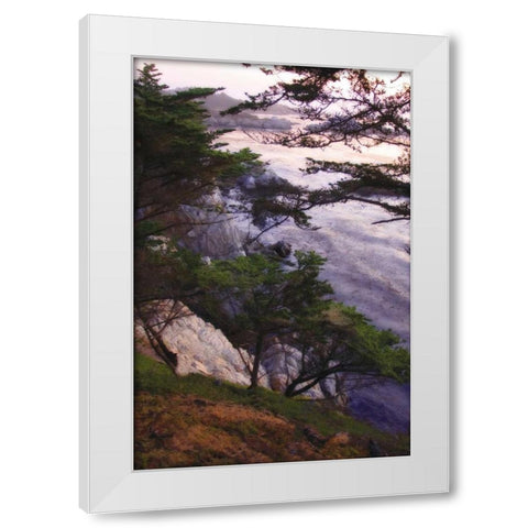 Carmel Highlands Sunset IV White Modern Wood Framed Art Print by Hausenflock, Alan