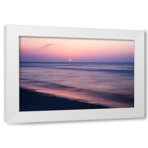 Pink Sun in Lavender Haze White Modern Wood Framed Art Print by Hausenflock, Alan