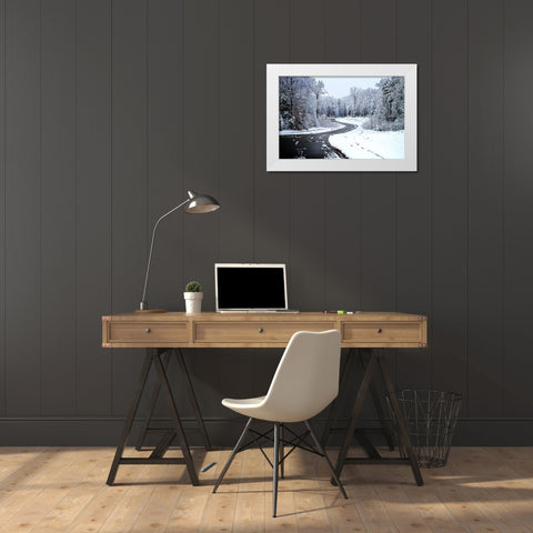 Lindsay Hill Lane White Modern Wood Framed Art Print by Hausenflock, Alan