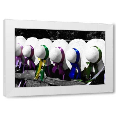 Fancy Hats I White Modern Wood Framed Art Print by Hausenflock, Alan