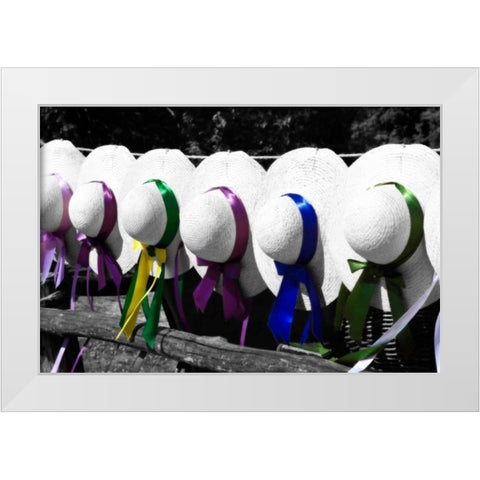 Fancy Hats I White Modern Wood Framed Art Print by Hausenflock, Alan
