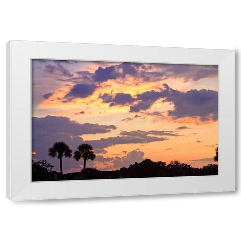 San Marcos Sunset III White Modern Wood Framed Art Print by Hausenflock, Alan