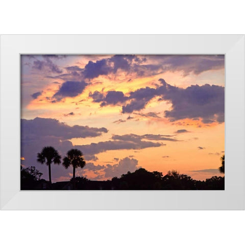 San Marcos Sunset III White Modern Wood Framed Art Print by Hausenflock, Alan