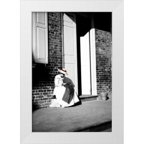 The Seamstress White Modern Wood Framed Art Print by Hausenflock, Alan