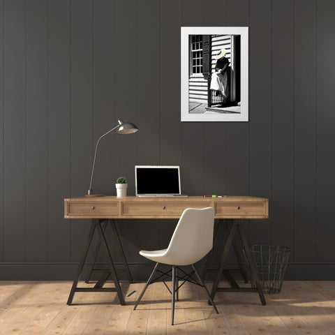Waiting White Modern Wood Framed Art Print by Hausenflock, Alan