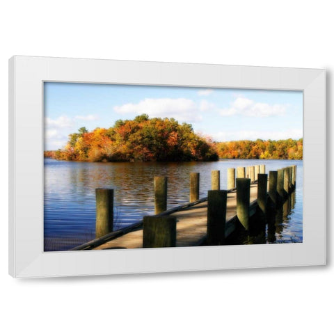 Greenwood Lake I White Modern Wood Framed Art Print by Hausenflock, Alan