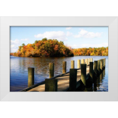 Greenwood Lake I White Modern Wood Framed Art Print by Hausenflock, Alan