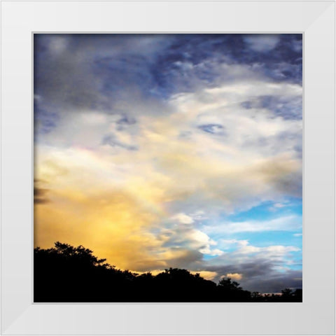 Rainbow Cloud Sq. I White Modern Wood Framed Art Print by Hausenflock, Alan