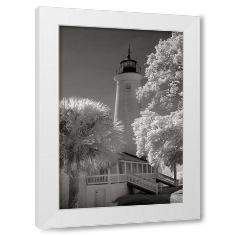 St. Marks Lighthouse White Modern Wood Framed Art Print by Johnson, George