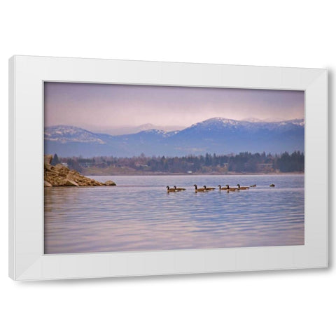 Sandpoint I White Modern Wood Framed Art Print by Kidd, Brian