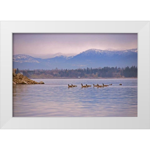 Sandpoint I White Modern Wood Framed Art Print by Kidd, Brian
