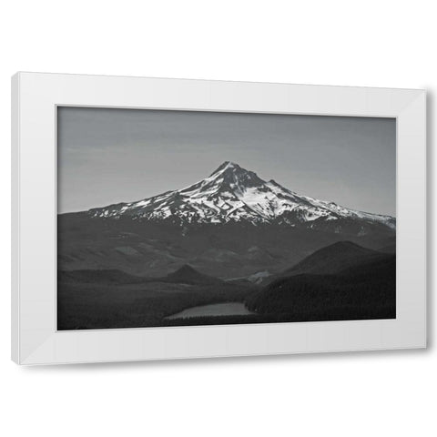 BW Mt. Hood White Modern Wood Framed Art Print by Kidd, Brian