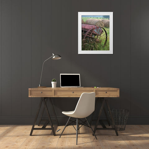 Sewing Seeds I White Modern Wood Framed Art Print by Larson, Scott