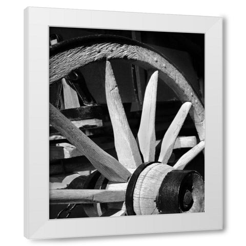 Wagon Wheel I White Modern Wood Framed Art Print by Larson, Scott