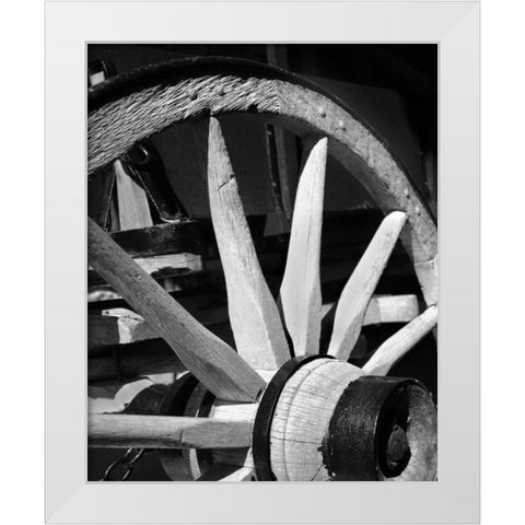 Wagon Wheel I White Modern Wood Framed Art Print by Larson, Scott