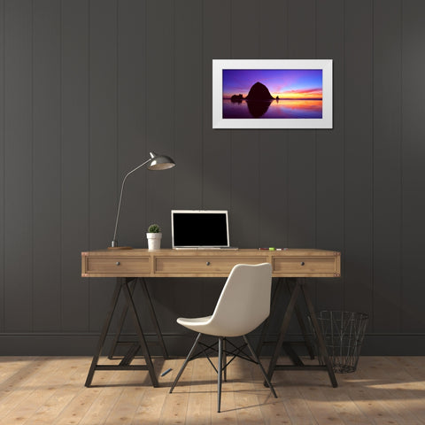 Cannon Beach I White Modern Wood Framed Art Print by Leahy, Ike