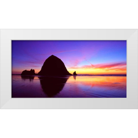 Cannon Beach I White Modern Wood Framed Art Print by Leahy, Ike