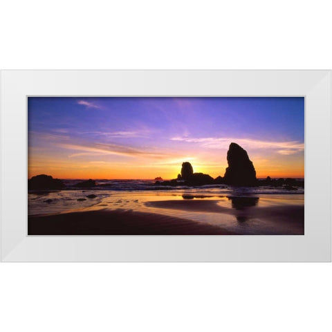 Cannon Beach IV White Modern Wood Framed Art Print by Leahy, Ike