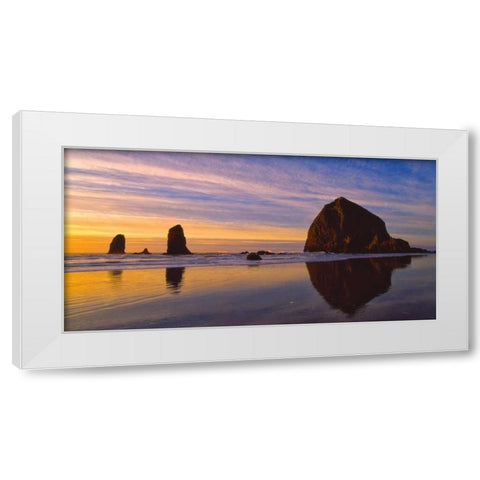 Cannon Beach V White Modern Wood Framed Art Print by Leahy, Ike