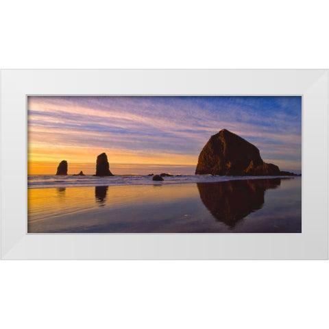 Cannon Beach V White Modern Wood Framed Art Print by Leahy, Ike
