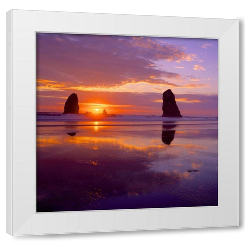 Cannon Beach VIII White Modern Wood Framed Art Print by Leahy, Ike