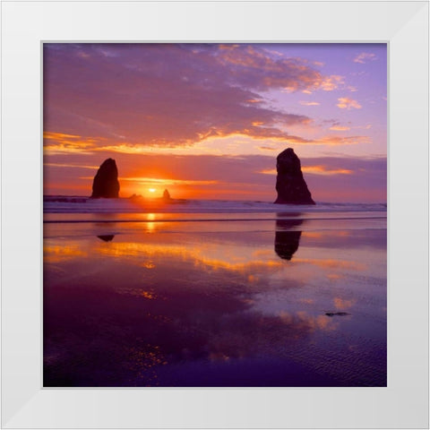 Cannon Beach VIII White Modern Wood Framed Art Print by Leahy, Ike