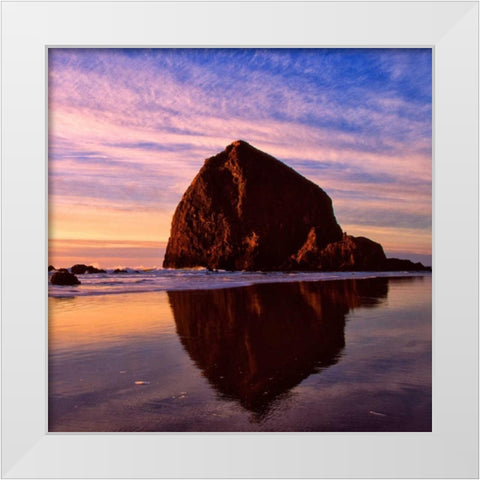 Cannon Beach IX White Modern Wood Framed Art Print by Leahy, Ike