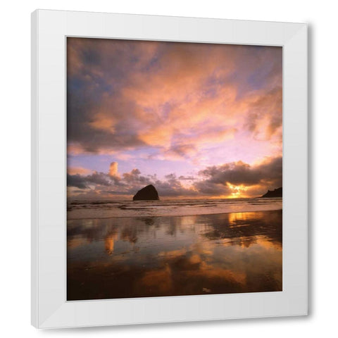 Pacific City V White Modern Wood Framed Art Print by Leahy, Ike