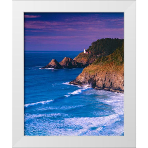 Heceta Head Lighthouse White Modern Wood Framed Art Print by Leahy, Ike