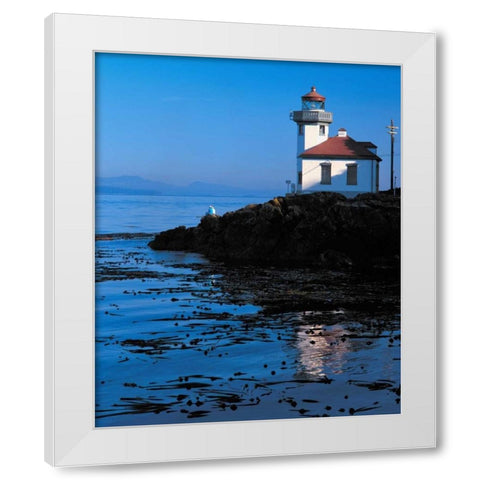 Limekiln Lighthouse White Modern Wood Framed Art Print by Leahy, Ike
