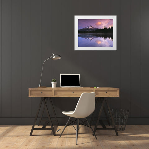 Mt. Hood II White Modern Wood Framed Art Print by Leahy, Ike