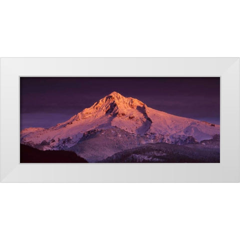 Mt. Hood XV White Modern Wood Framed Art Print by Leahy, Ike