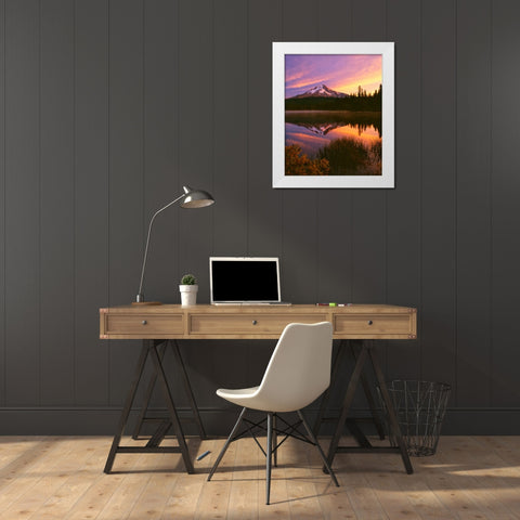 Mt. Hood XVI White Modern Wood Framed Art Print by Leahy, Ike