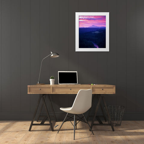 Mt. Hood XVII White Modern Wood Framed Art Print by Leahy, Ike